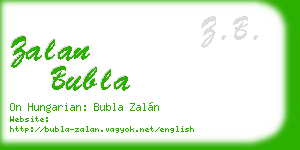 zalan bubla business card